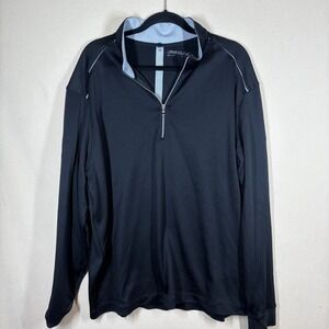 Nike Golf DriFit Fiddlers Creek Logo 1/4 Zip Pullover XXL Black Golf Preppy FLAW